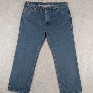 Carhartt Mens Loose Fit Denim Jeans 44x32 Blue Medium Wash 100066-484 Workwear